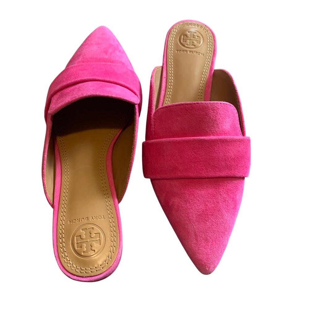 Tory Burch‎ Rosalind Pink Suede Pointed Toe Mule Size 5.5M